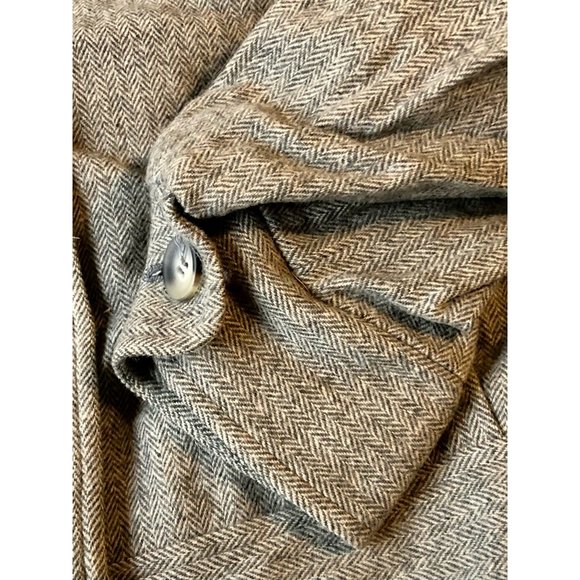 Vintage Pendleton Womens Jacket Coat Gray Herringbone Buttons Lined Wool 10 - Picture 3 of 11